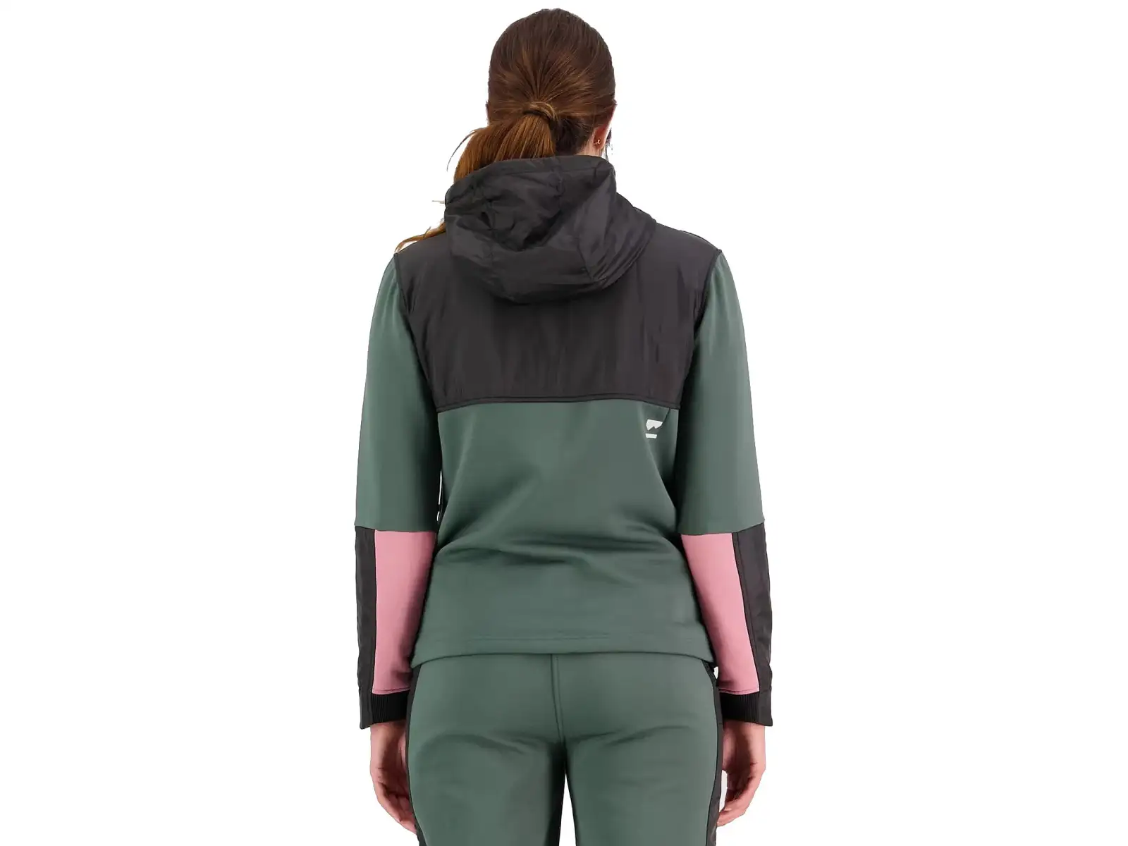 Damen Hoodie Mons Royale Decade Mid in Burnt Sage/Schwarz