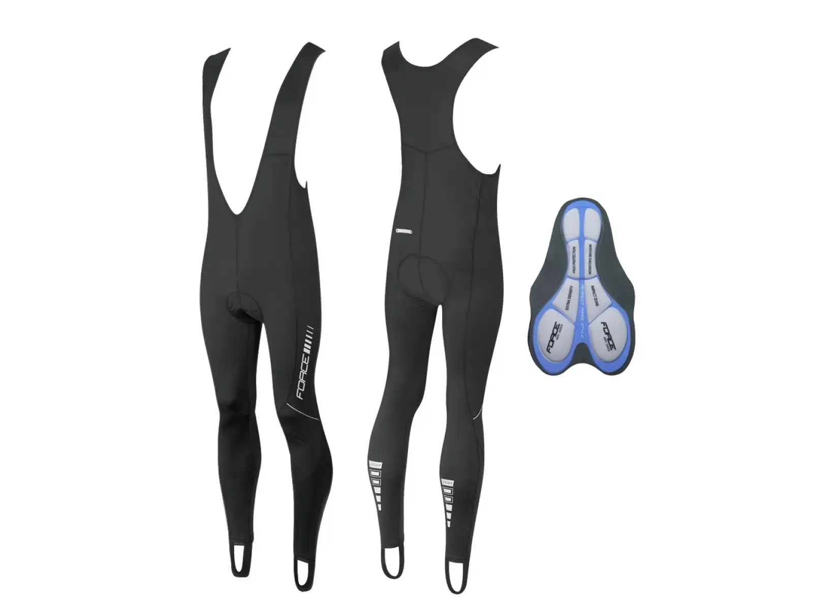 Force Z68 Herrenhose mit Latz und Polsterung Schwarz