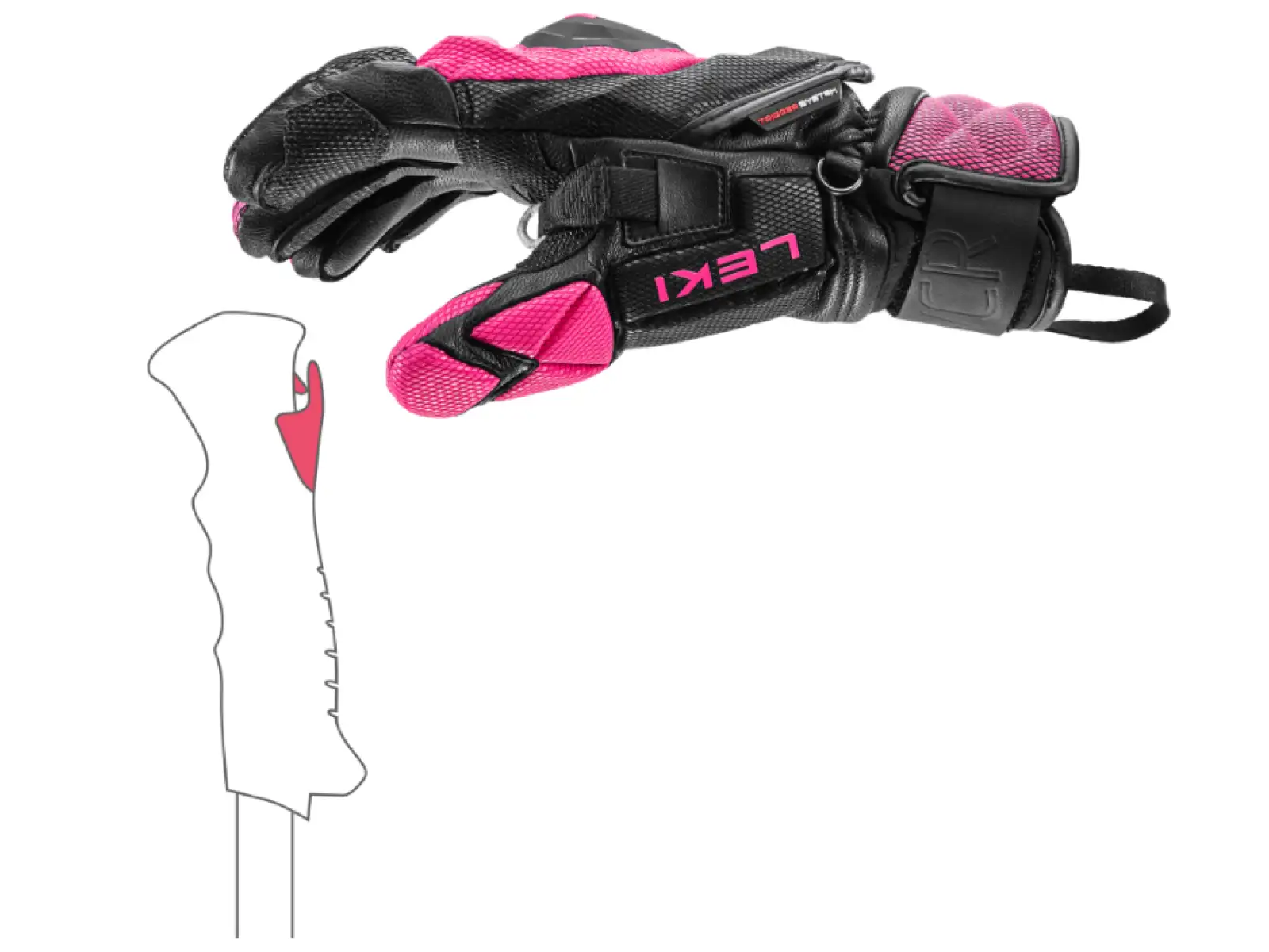Leki WCR Venom SL 3D Damen Rennhandschuhe Black-Pink