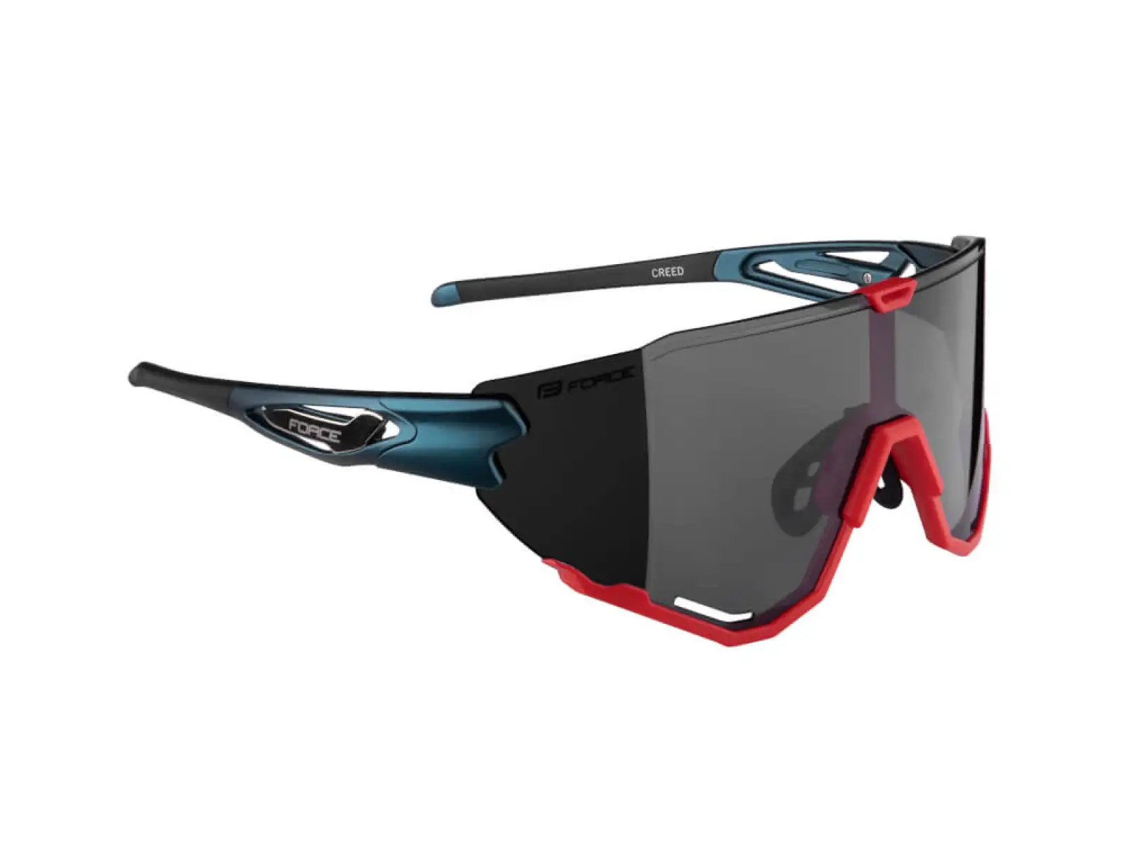 Force Creed Brille, Benzin/Rot/Schwarz mit verspiegelten Gläsern.