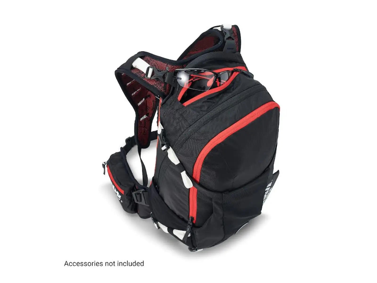 USWE Flow 16 Rucksack mit Rückenprotektor Schwarz/Rot 16l Größe S