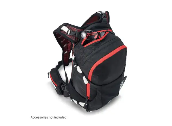 USWE Flow 16 Rucksack mit Rückenprotektor Schwarz/Rot 16l Größe S