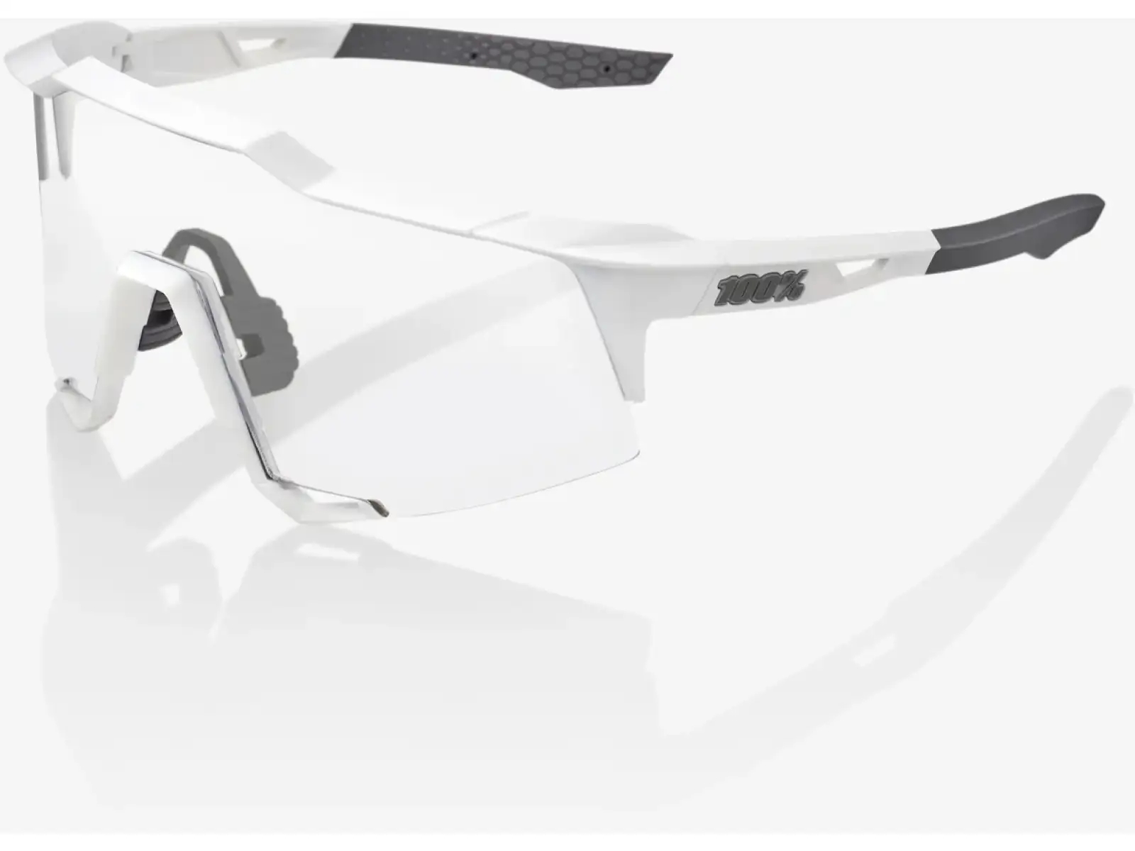 100% Speedcraft Brille Matte White/HiPER Silver Mirror