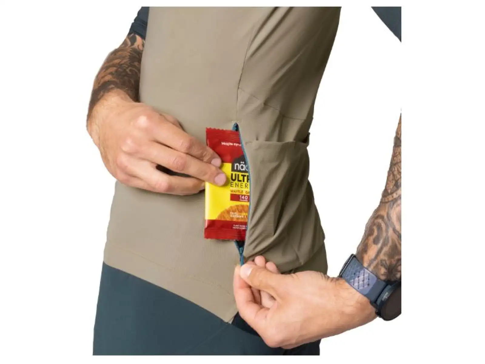 Dynafit Ride Light Herren-Trikot mit kurzen Ärmeln in Rock Khaki.