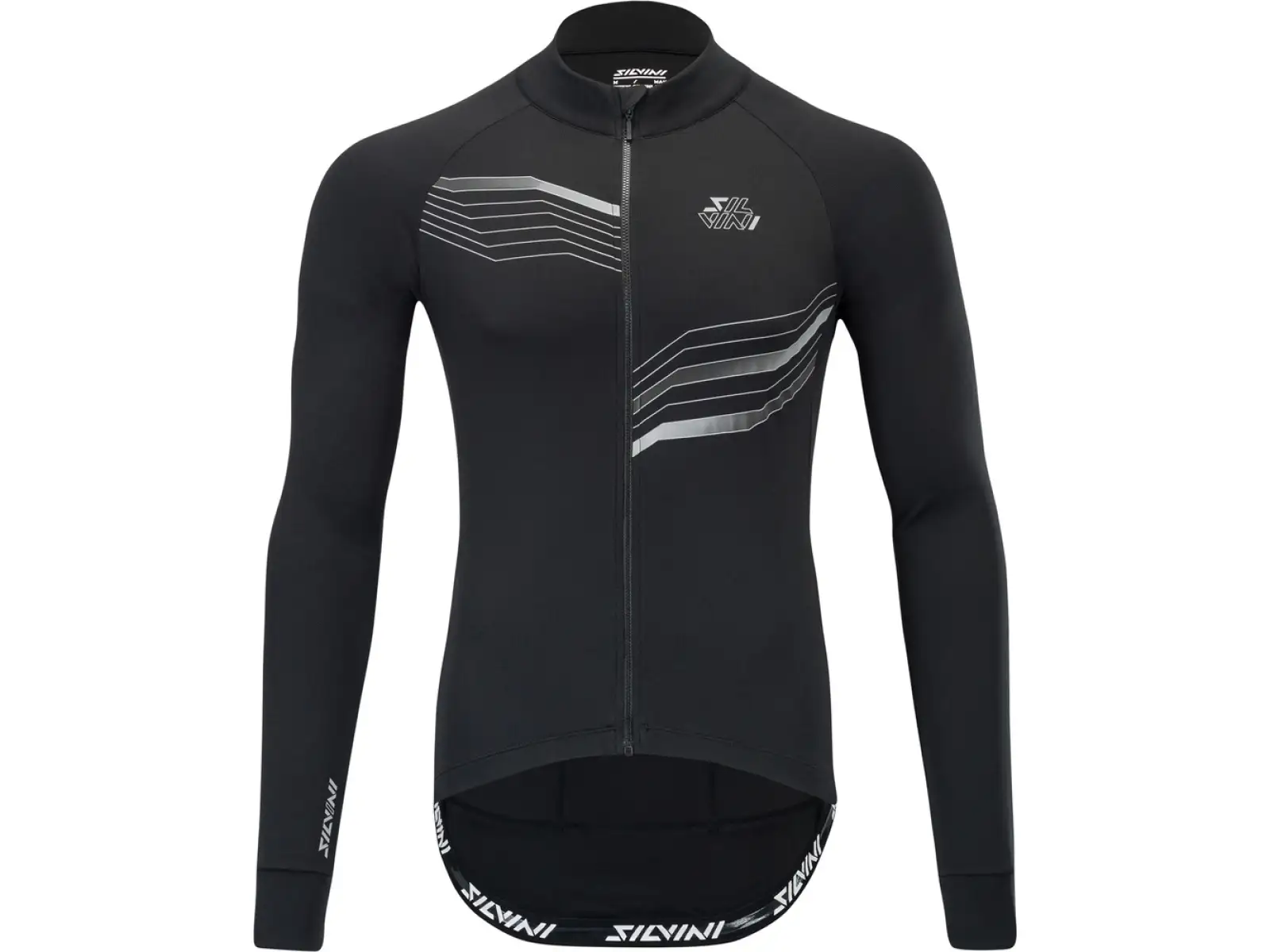 Silvini Grande Herrentrikot Langarm Schwarz/Wolke