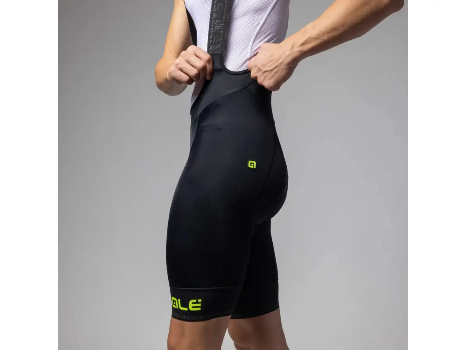Alé Pragma Corsa 2.0 Herren Shorts mit Einsatz und Träger Black/Fluo Yellow