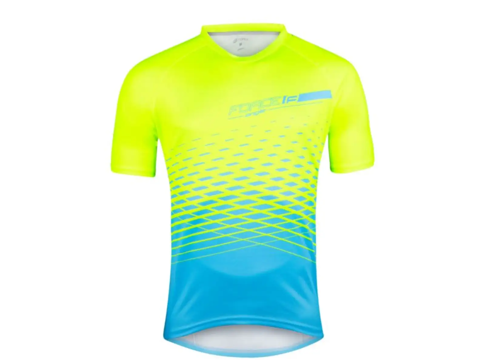 Force Angle MTB Herren-Trikot mit kurzen Ärmeln in Fluor-Blau.