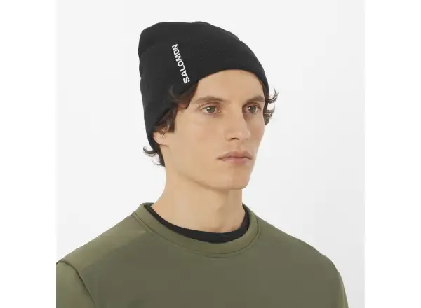 Salomon Graphic Beanie Laufmütze Deep Black