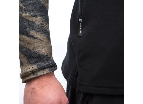 Sensor Merino Blend Impress Herren-Shirt Langarm schwarz/brush