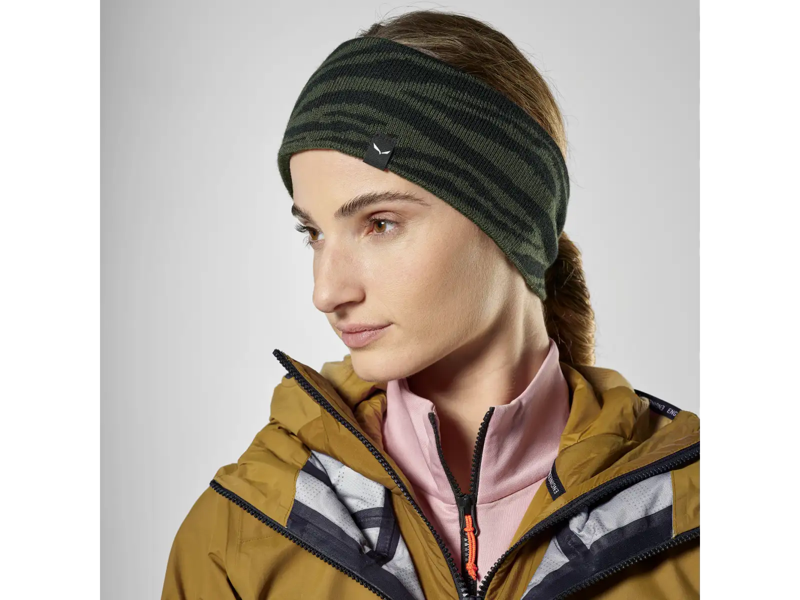 Salewa Sella Alpine Merino Crevasse Stirnband Dunkles Olivenöl