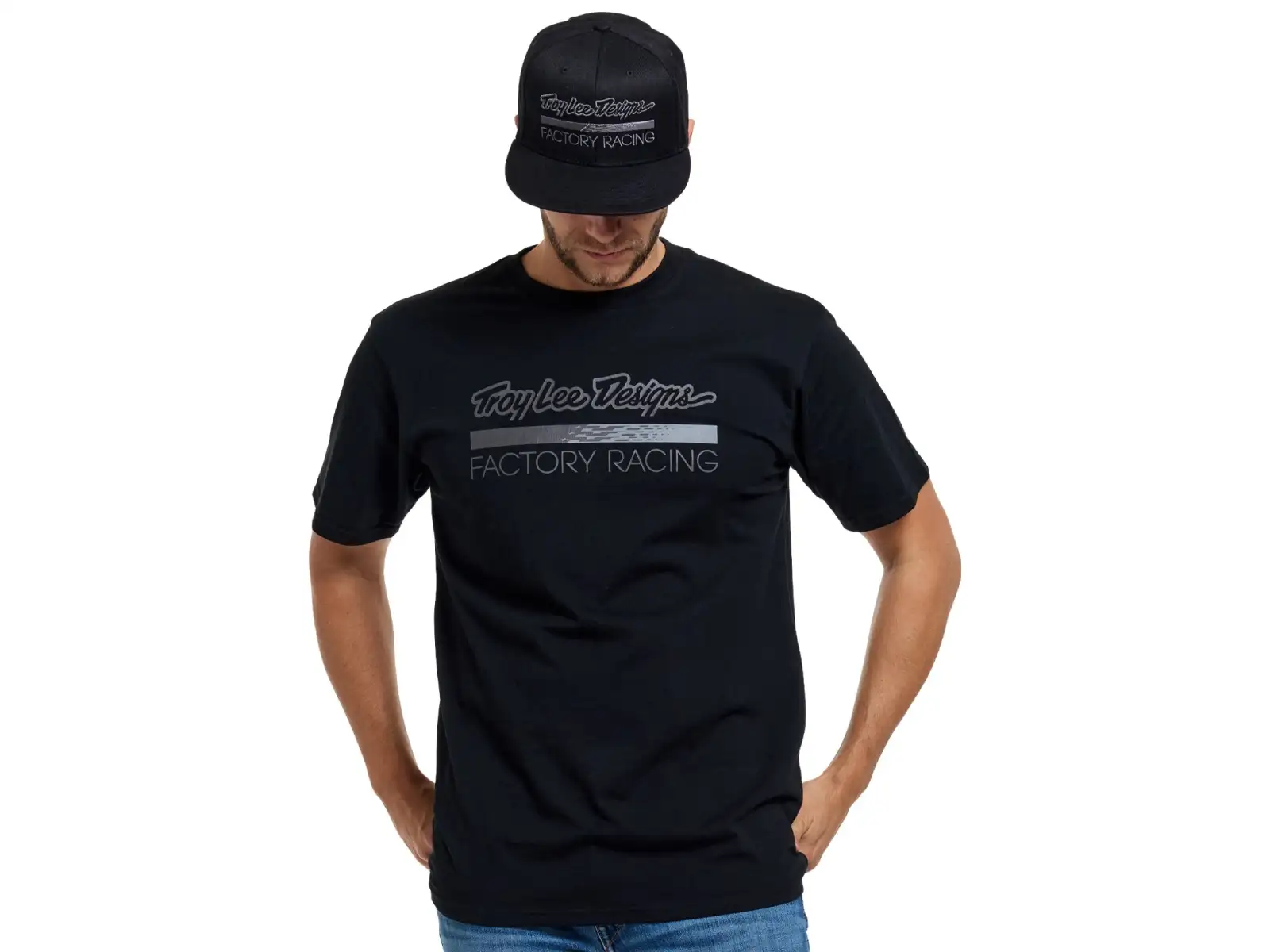 Troy Lee Designs Factory Racing Herren-T-Shirt Kurzarm Black heather/Gray