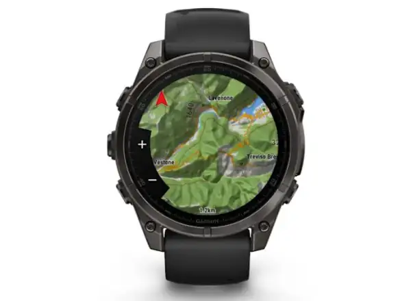 Garmin fenix 8 - 47 mm AMOLED Saphir Smartwatch Carbon Grey DLC Titan Schwarz/Grau