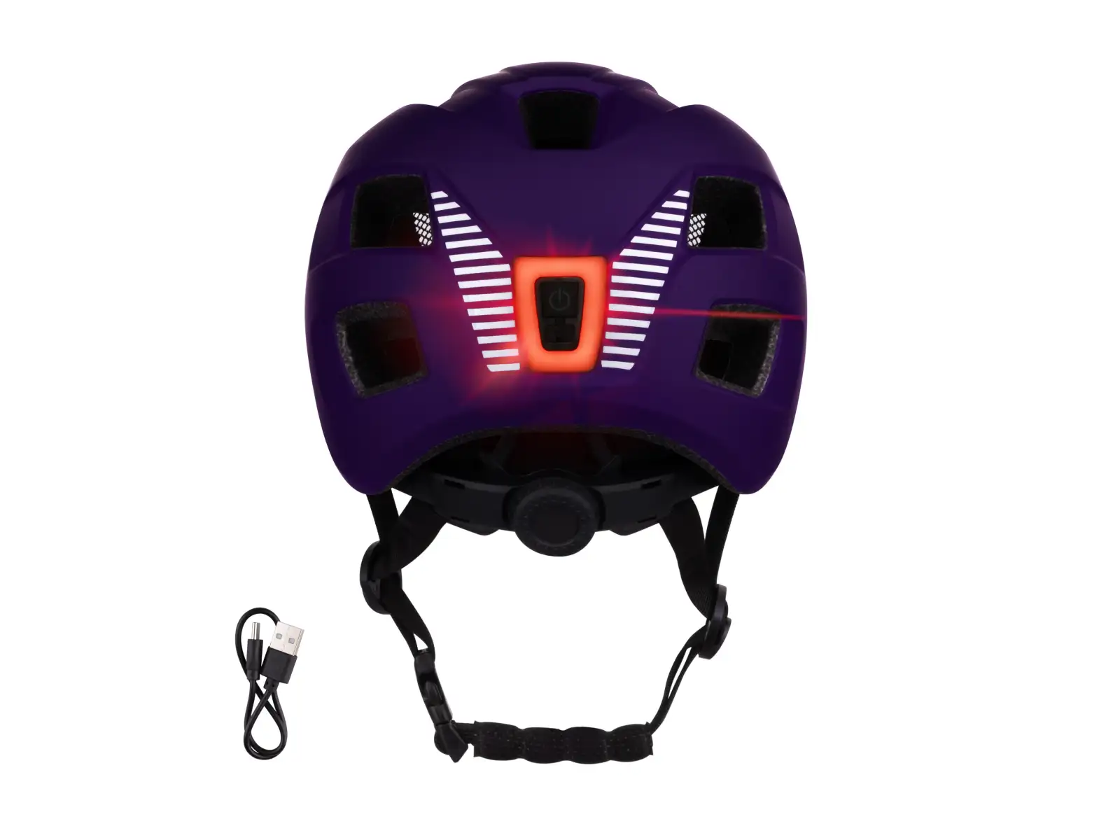 Force Zebu Kinderhelm mit Blinklicht purple