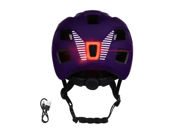 Force Zebu Kinderhelm mit Blinklicht purple
