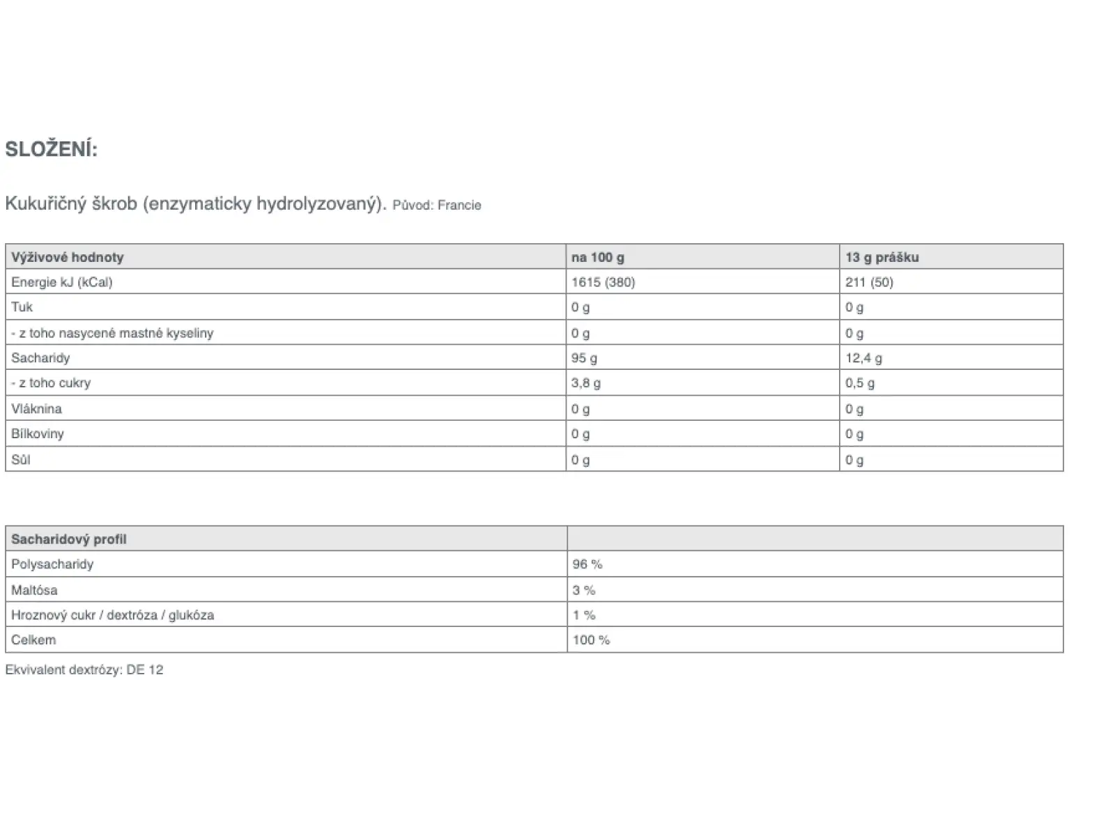 Sponser Maltodextrin 100 900 g