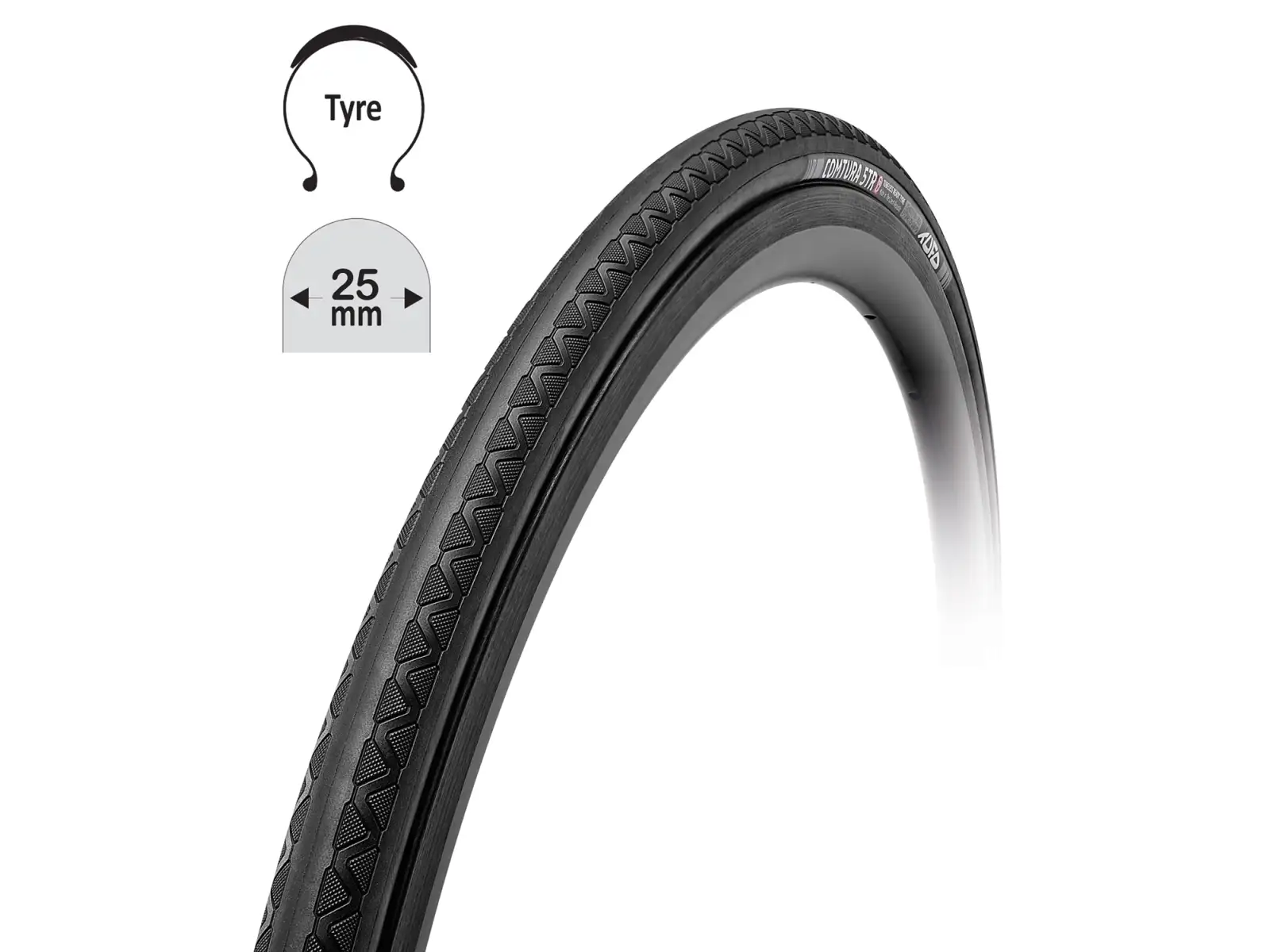 Tufo Comtura 5TR 25-622 Rennreifen Kevlar Schwarz.