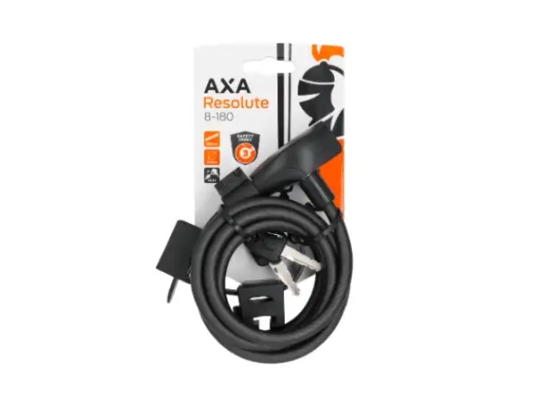 AXA Cable Resolute 8 - 180 Kabelschloss Mat Black 180 cm.