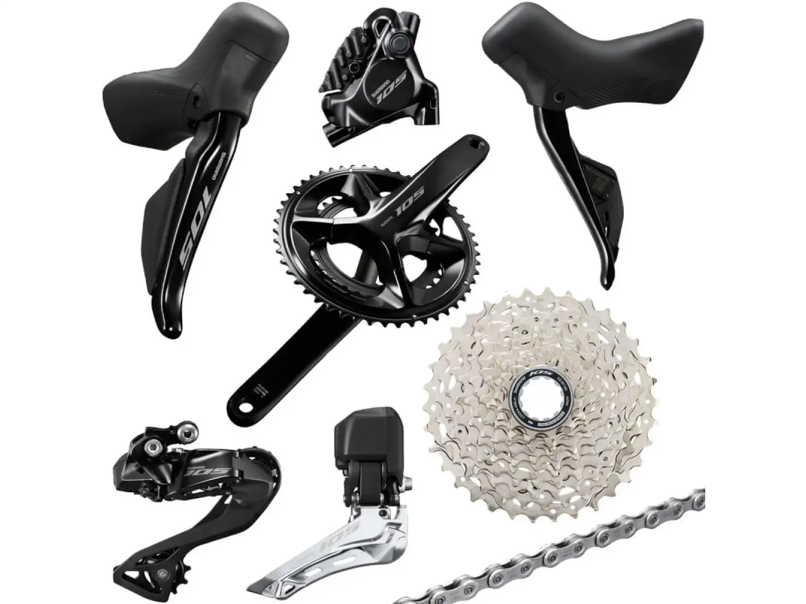 Shimano 105 Di2 R7150 Elektronische Rennradgruppe mit Hydraulikbremsen