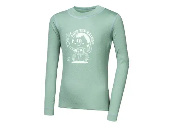 Sensor Merino DF Planet Kindertrikot langer Ärmel Basil Green
