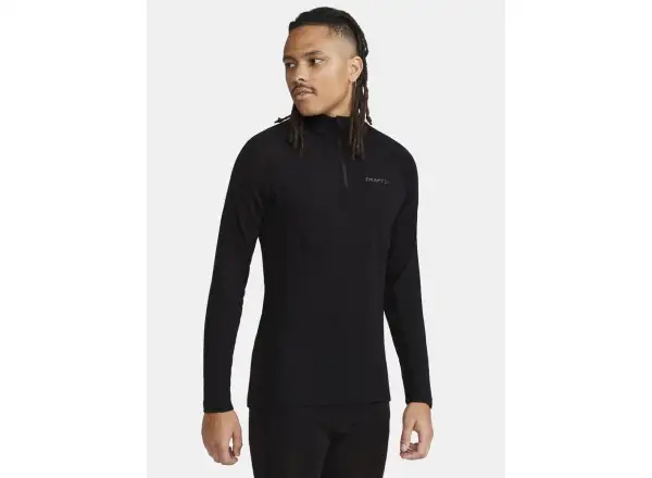 Craft ADV Wool Merino Herren Langarmshirt mit Reißverschluss black