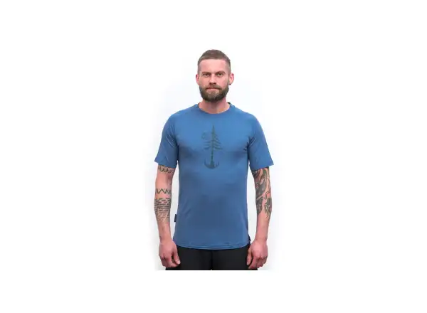 Sensor Merino Air Earth Herren T-Shirt Kurzarm Riviera Blue