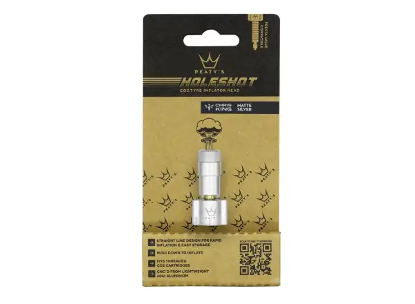 Peatys Holeshot CO2-Pumpekopf Silber
