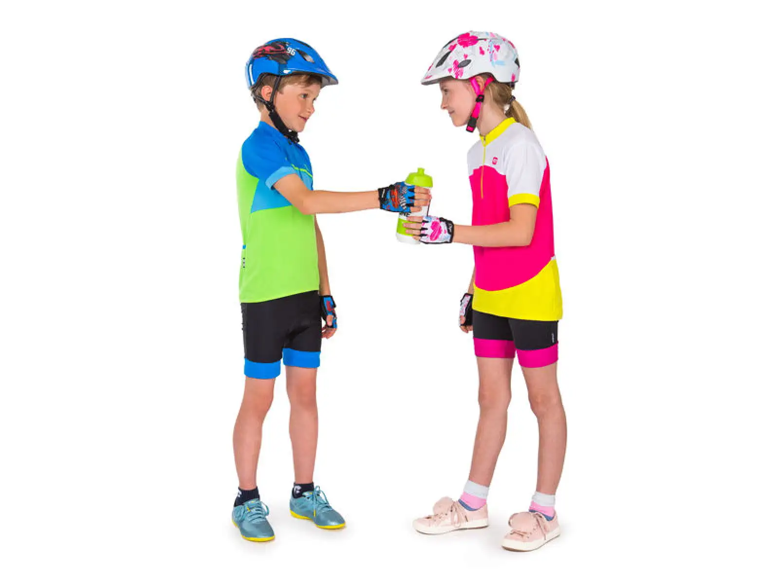 Etape Tiny Kinder-Fahrradhandschuhe kurz, blau Auto.