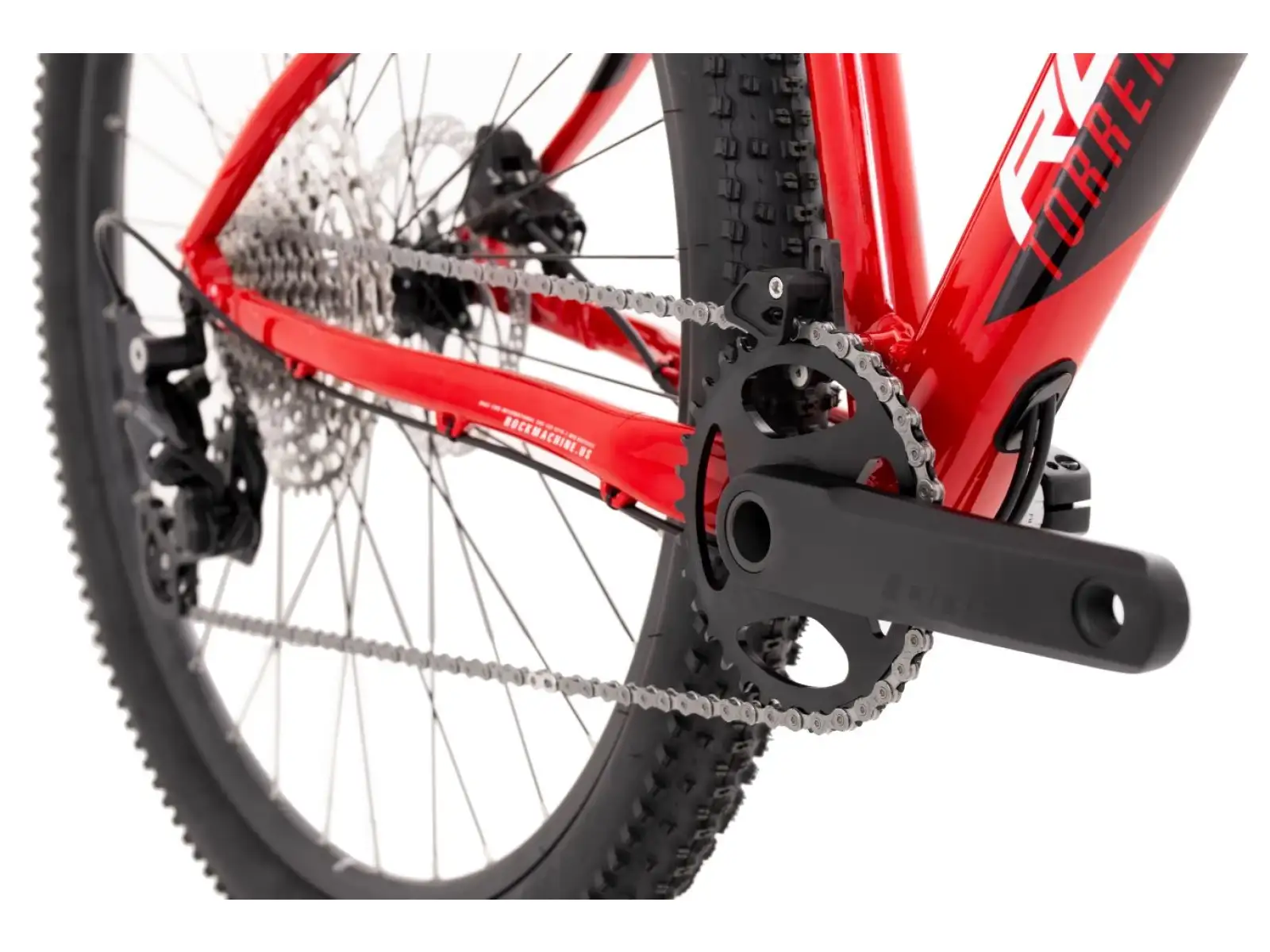 Rock Machine Torrent 70 29 Mountainbike in Gloss Rot/Weiß/Schwarz.