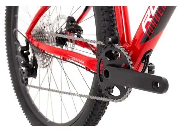 Rock Machine Torrent 70 29 Mountainbike in Gloss Rot/Weiß/Schwarz.
