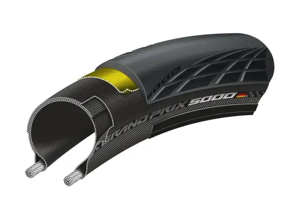 Continental GrandPrix 5000 28-622 Straßenreifen mit Kevlar in Schwarz.
