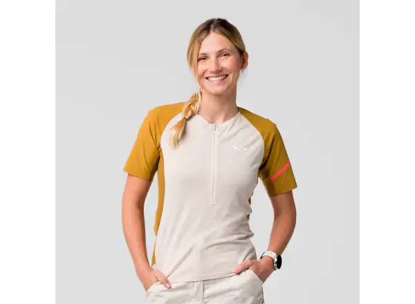 Salewa Vento AM HZT Damen kurzarm Shirt Haferflocken