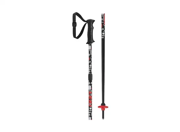 Leki Rider Vario Skistöcke schwarz/weiß/neonrot
