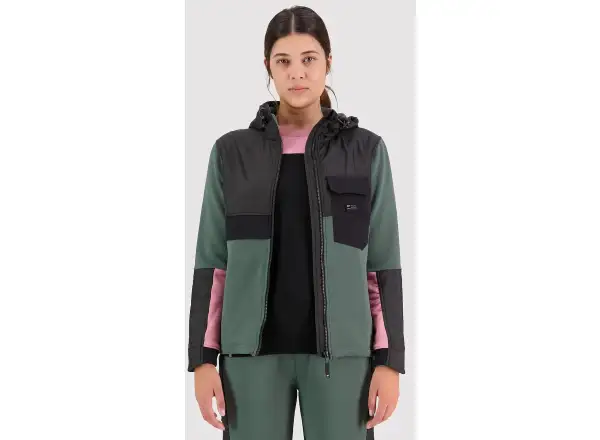 Damen Hoodie Mons Royale Decade Mid in Burnt Sage/Schwarz