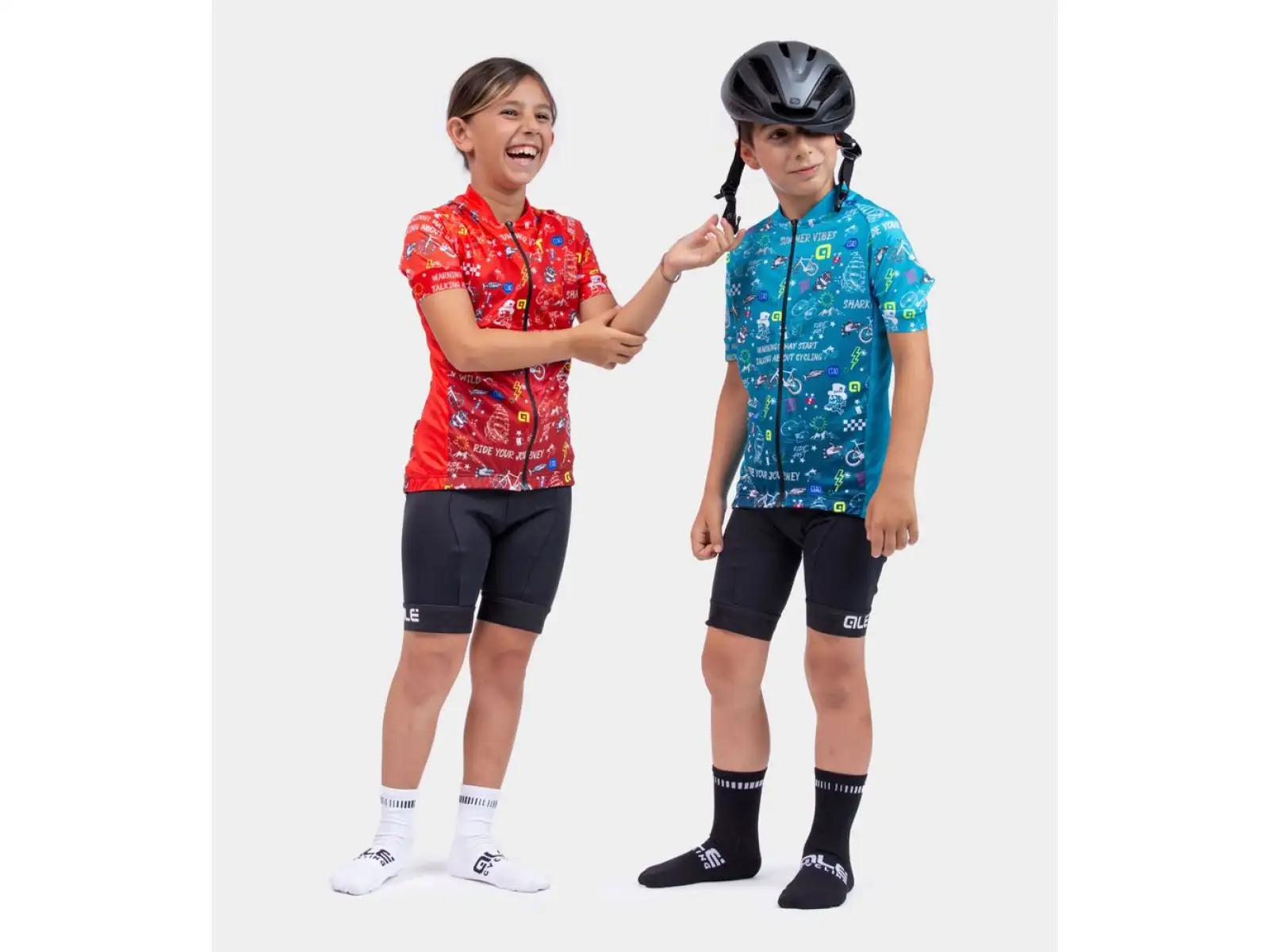 Alé Bimbo/Kid Kinder Fahrrad Shorts mit Polsterung Black/White