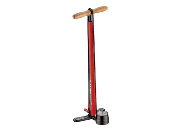 Lezyne Steel Floor Drive Werkstattpumpe Feuerrot