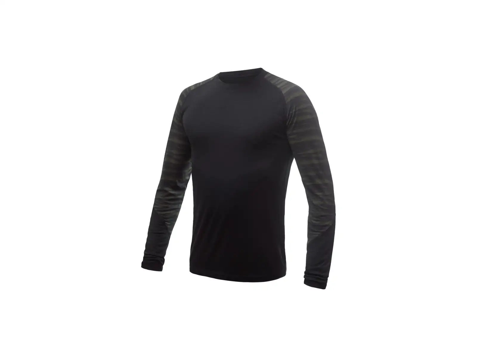 Sensor Merino Impress Herren Langarmshirt Schwarz/Batik