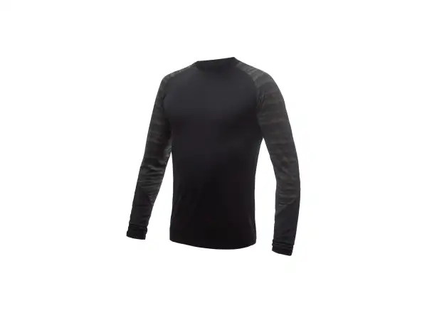 Sensor Merino Impress Herren Langarmshirt Schwarz/Batik