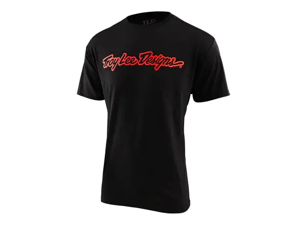 Troy Lee Designs Signature Herren T-Shirt Kurzarm Black/Glo Red