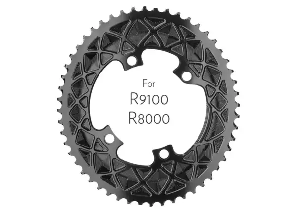 Absolute Black OVAL ROAD 2X Kettenblatt 110/4bcd 50 Zähne, schwarz für 9100/8000.