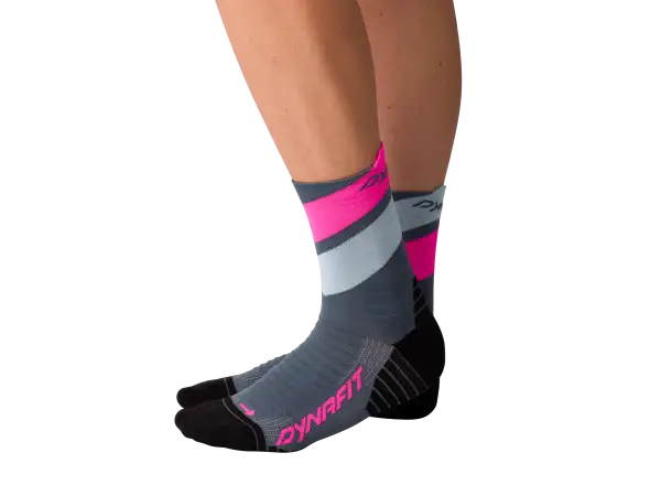 Dynafit Ultra Mid Laufsocken Cinder/Pink Glo