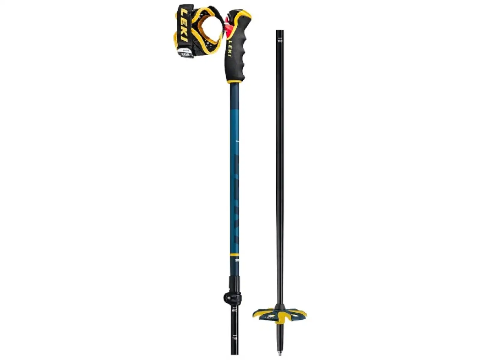 Leki Spitfire Vario 3D Abfahrtsteleskopstöcke Blau/Gelb 110 - 140 cm