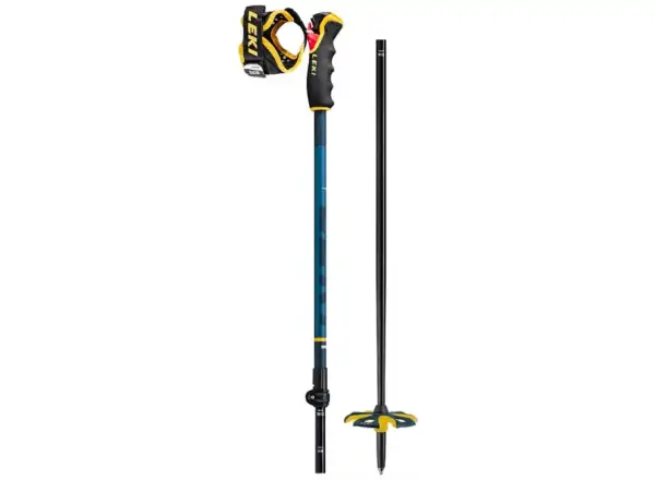 Leki Spitfire Vario 3D Abfahrtsteleskopstöcke Blau/Gelb 110 - 140 cm