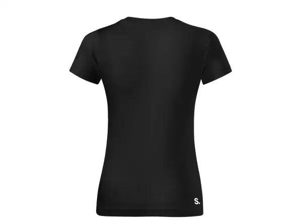 Superior Silk Print Damen-T-Shirt mit kurzen Ärmeln in Schwarz