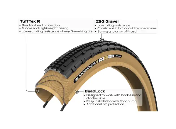 Panaracer GravelKing SK R 28" Schotterreifen Kevlar Schwarz/Amber.