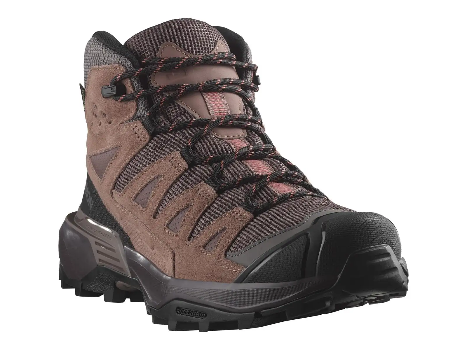 Salomon X Ultra 360 LTR MID GTX Damen Wanderschuhe Peppercorn/Cognac/Hot Coral