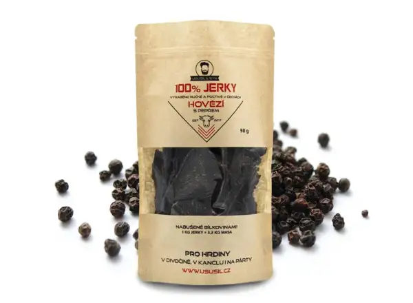 Usušil & syn 100% Rindfleisch JERKY mit Pfeffer 50 g