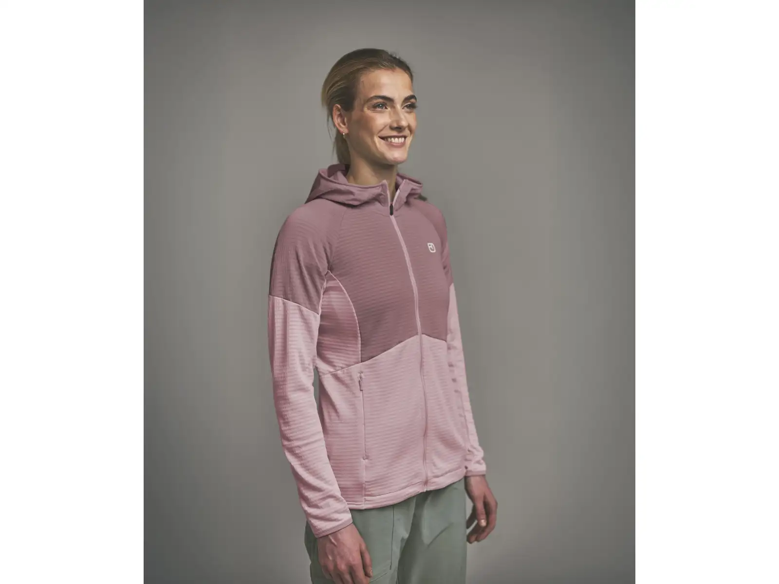 Ortovox Fleece Light Grid Hoody Damen-Sweatshirt Dawn Rose
