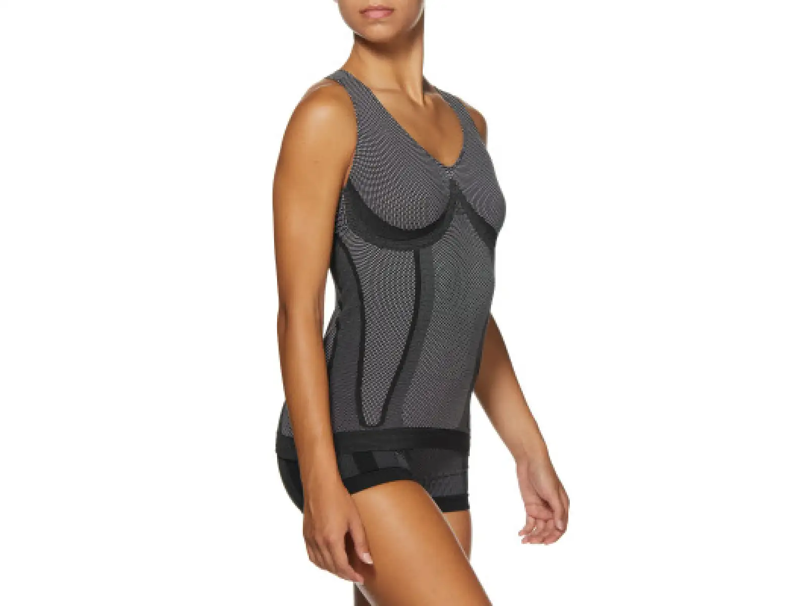 SIXS SMG Damen ärmelloses Shirt Carbon Schwarz.