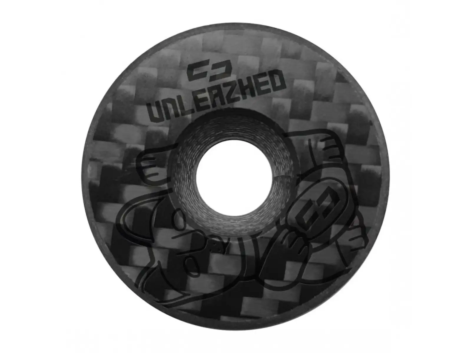 Das Unleazhed Unloose CF01 Kopfhörerdeckel mit geschnitzter Glückskatze.
