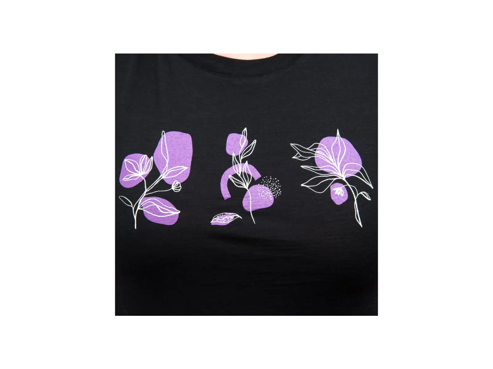 Sensor Merino Air Bloom Damen T-Shirt Kurzarm schwarz